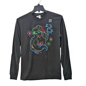 Disney Ariel Little Mermaid Neon Graphic Long Sleeve Y2K Cartoon Casual Size S